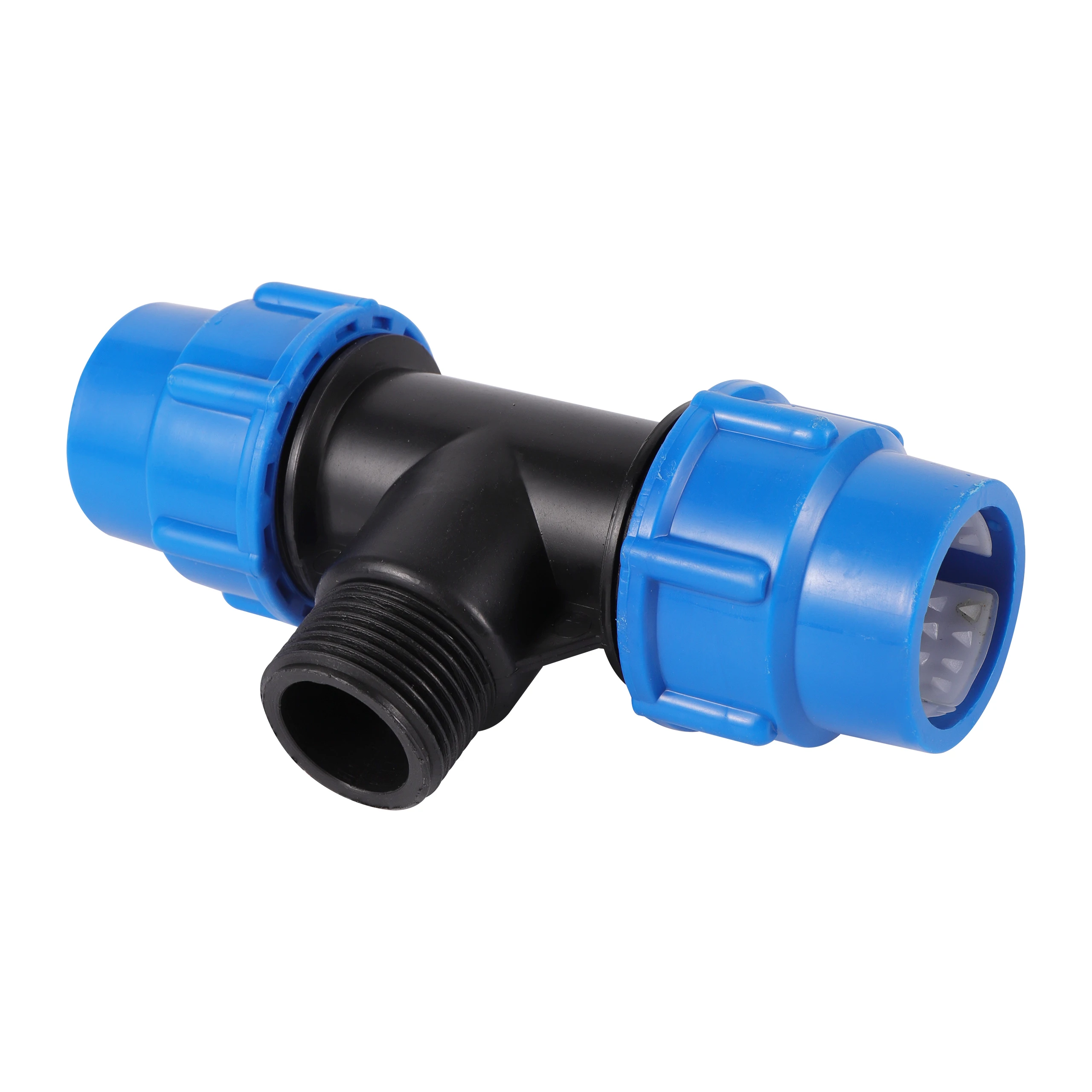 1 unidad de 1/2 "3/4" 1 "a 20mm 25mm 32mm tubo de PE bloqueado en T jardín microirrigación aspersor riego PE tubo conexión rápida Tee