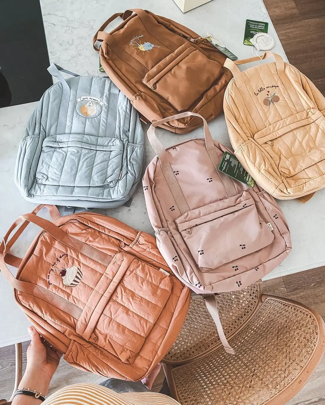 Mochila KS para bebé, novedad de 20224, mochila escolar para niños, bolsas de guardería, marca de viaje, mamá, cereza, limón, almacenamiento para niños y niñas