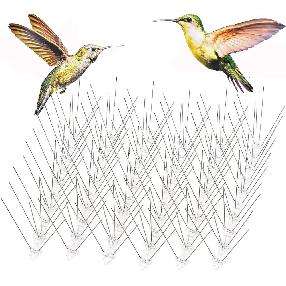 Juego de repelente de aves de acero inoxidable, 12 Uds., picos para palomas, disuasivo, antiaves, palomas, ardilla, gatos, repelente para techo de valla de jardín