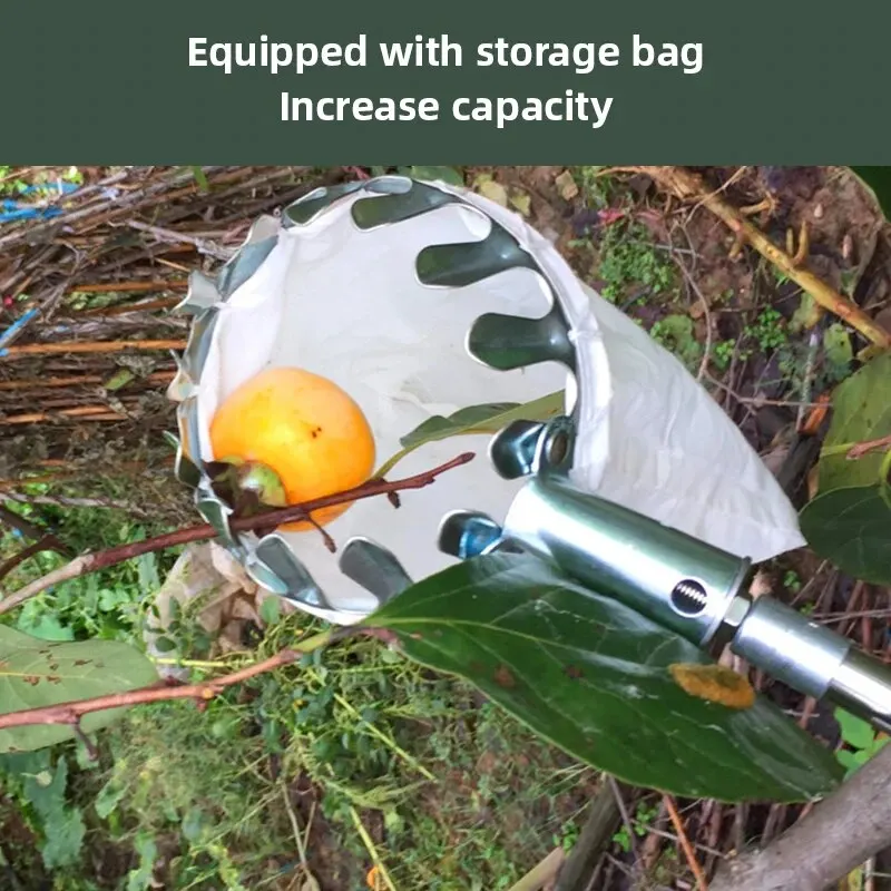 Herramienta recolectora de frutas, herramienta recolectora de cerezas de Metal, cabezal de cesta recolectora de frutas, accesorio para cosechadora de frutas, herramientas de Hardware de jardín, 1 ud.