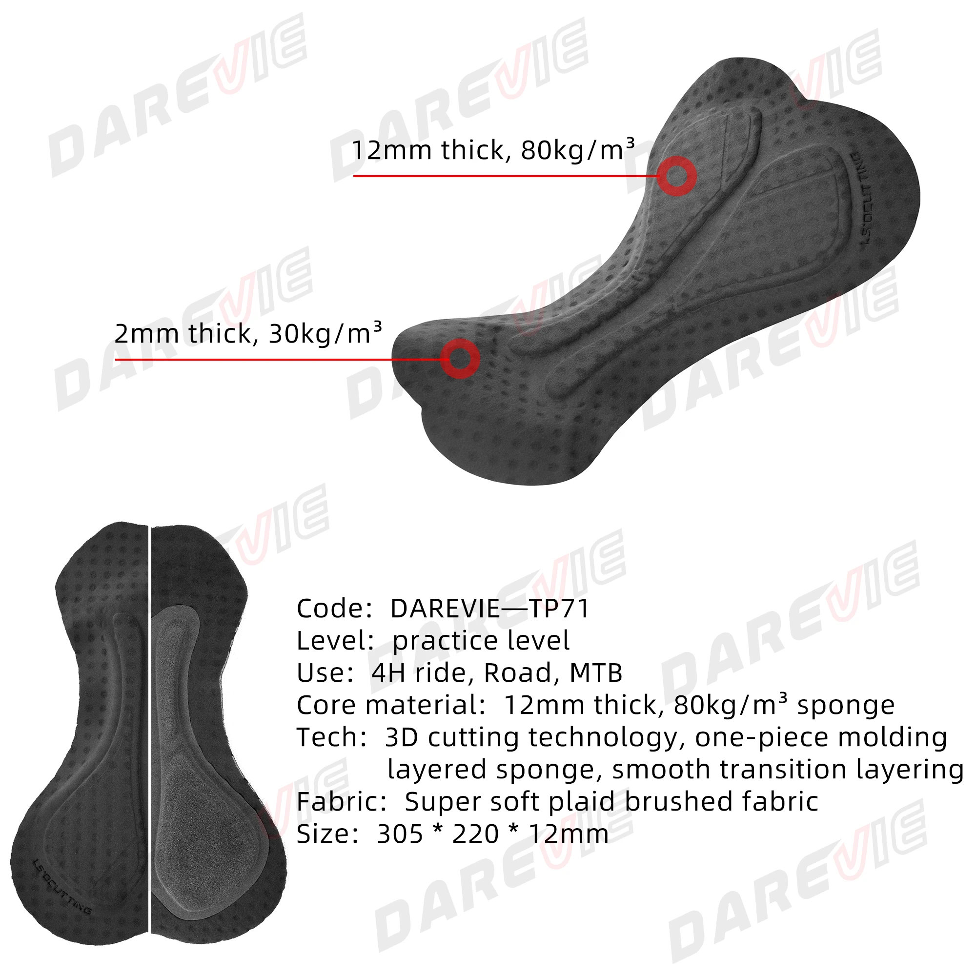 DAREVIE-mono de ciclismo para hombre, ropa de ciclismo de nivel de entrenamiento para hombre, traje de ciclismo antideslizante de 7,5 CM con pinza para pierna, corte ajustado