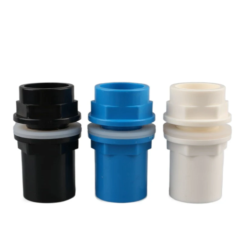 Conector de tanque de agua de PVC, accesorios de tubería de agua para acuario, tubo de riego de jardín, ID 20/25/32/40/50mm, 1 ud.