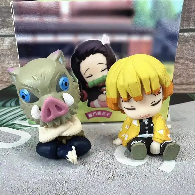 Nuevo en Stock: Figura de Acción Miniatura de Demonio en Postura Sentada Hombro a Hombro, Caja Sorpresa Kawaii Kamado, Decoración de Escritorio, Regalos para Fans