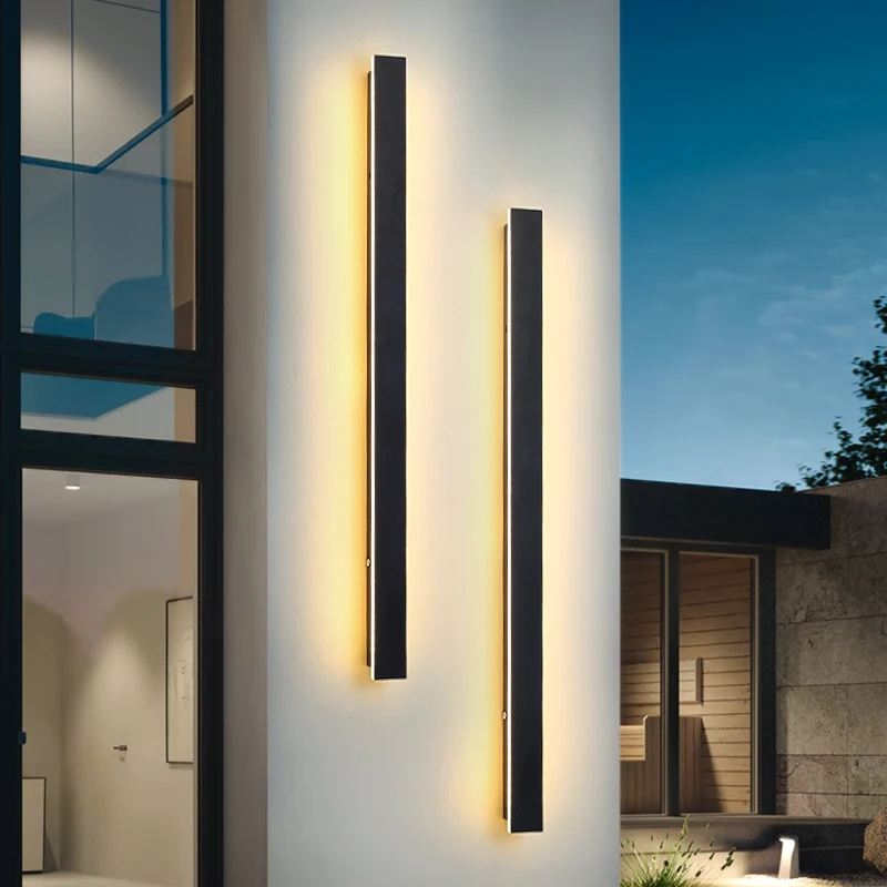 Luz de pared larga iluminación exterior impermeable Ip65LED jardín país Villa balcón luz interior pared dormitorio sala de estar luz
