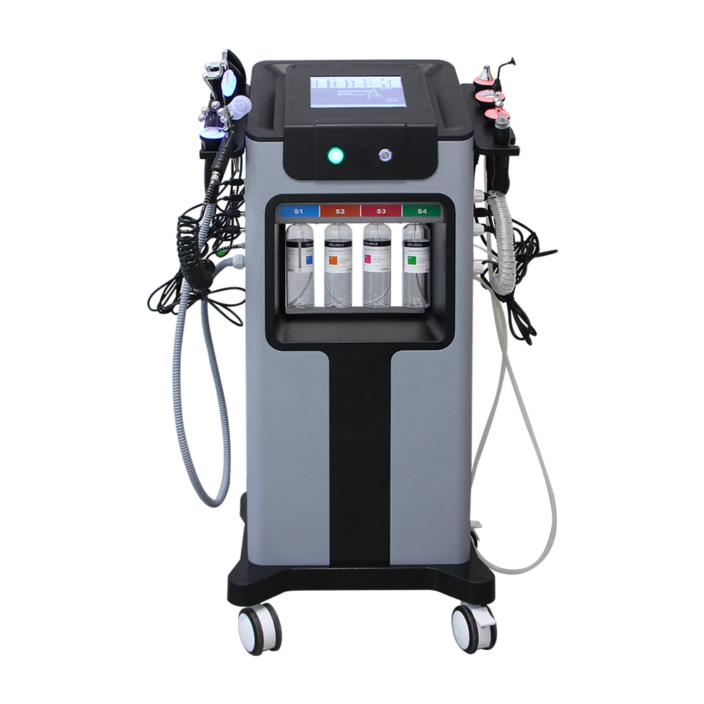 AOKO New10IN 1 hidrodermoabrasión Aqua Peeling ultrasonido cuidado Facial inyección de oxígeno rejuvenecimiento de la piel máquina de belleza de merlán