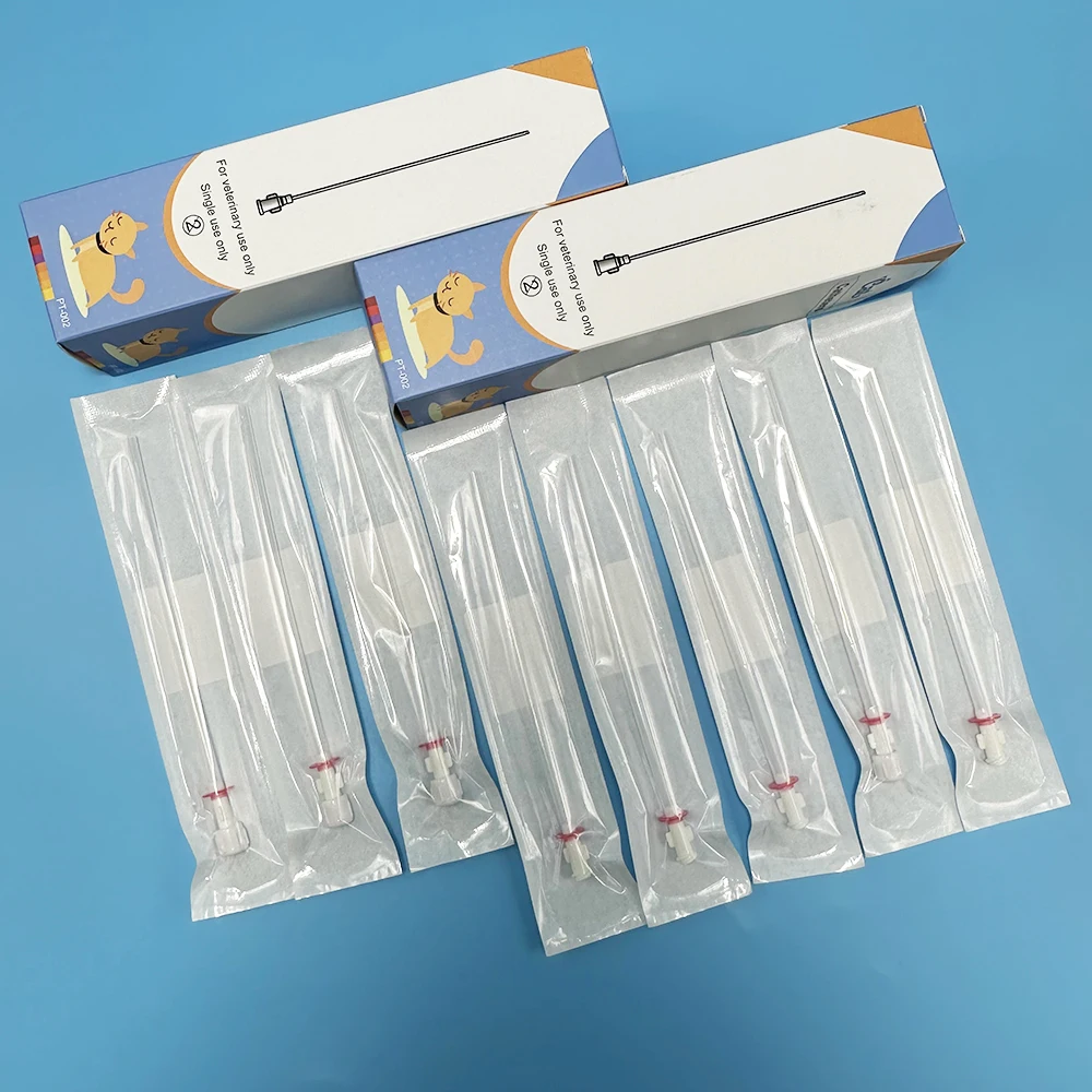 10 unids/caja catéter para gatos con estilete 3Fr agujero final 4Fr agujeros laterales catéteres urinarios para gatos sala de cuidado de mascotas