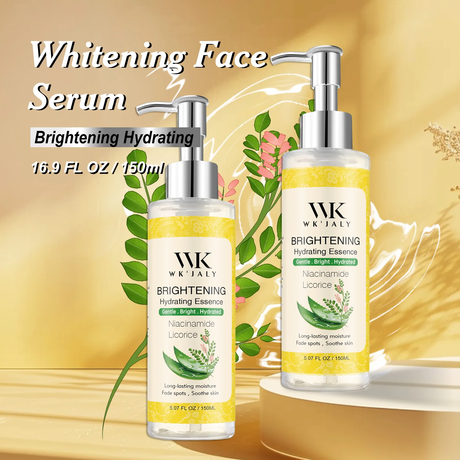 Set de Cuidado de la Piel Aclarante WK JALY, con Loción Corporal Blanqueadora con Aceite de Zanahoria, Esencia Iluminadora de Regaliz, Elimina la Hiperpigmentación