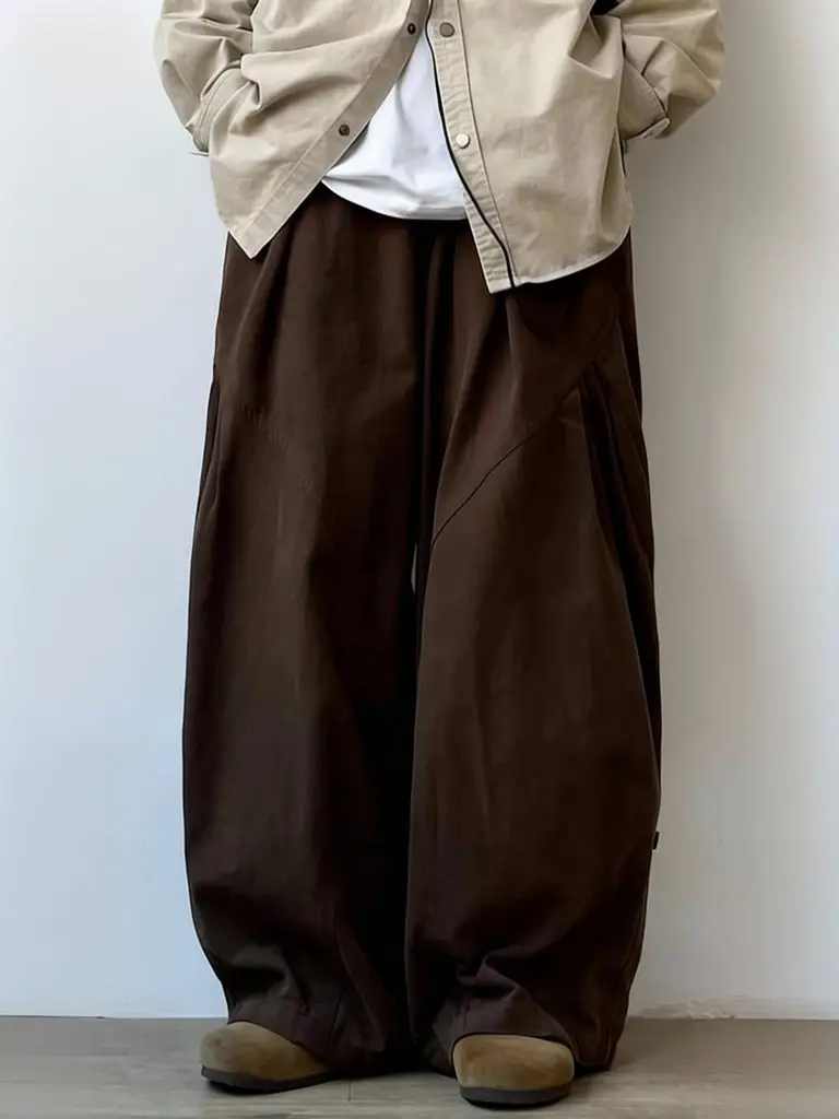 Pantalones Harajuku para Hombre, Pantalones Anchos, Pantalones Deportivos de Pierna Ancha, Pantalones Casuales Vintage, Pantalones Rectos, Ropa Urbana de Algodón, Estilo Japonés de Verano