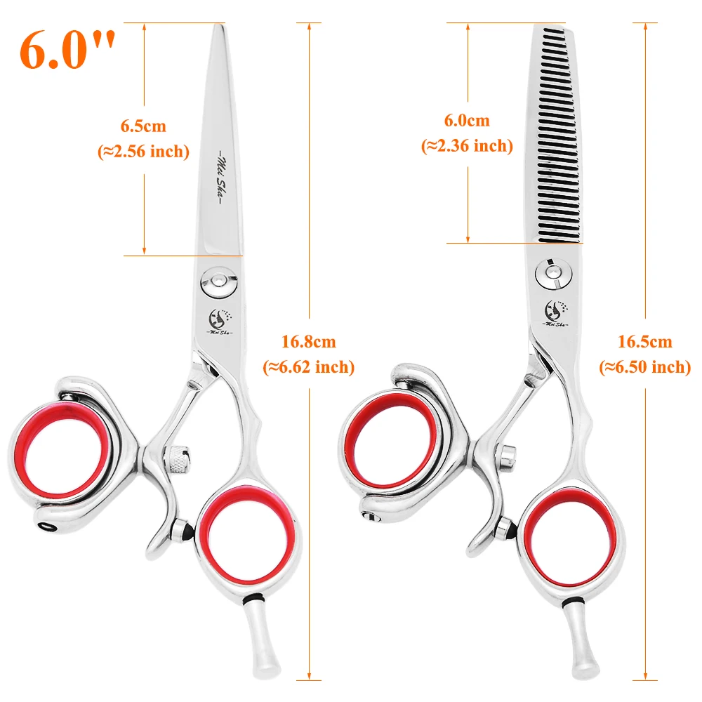 Juego de Tijeras de Peluquería de 360 Grados, Acero Japonés, 5.5" 6.0", Tijeras de Corte y Entresacado para Salón y Barbería, Alta Calidad A0118A