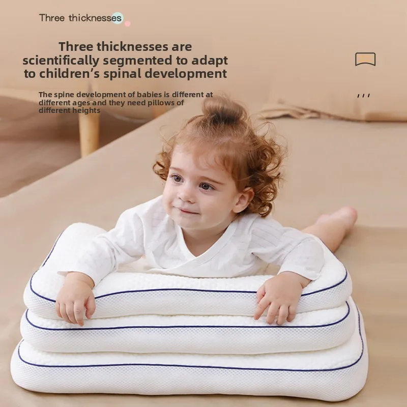 Almohada para Niños de 1 a 16 Años, Protección para el Cuello, Almohadas Infantiles con Divisiones, Ropa de Cama para Bebés, Jardín de Infancia, Todas las Temporadas, Almohada para Dormir