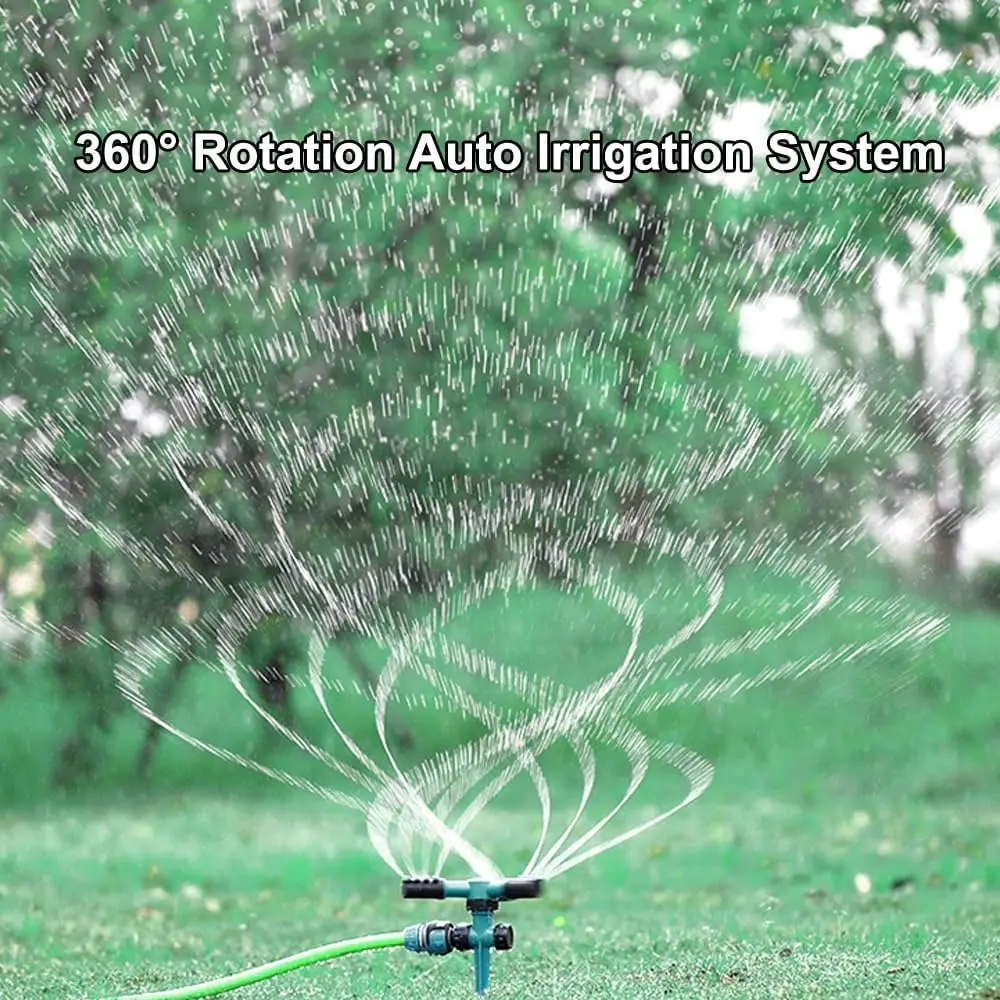 Aspersor automático de jardín, aspersor de riego de jardín, agua giratoria de 360 grados para riego agrícola