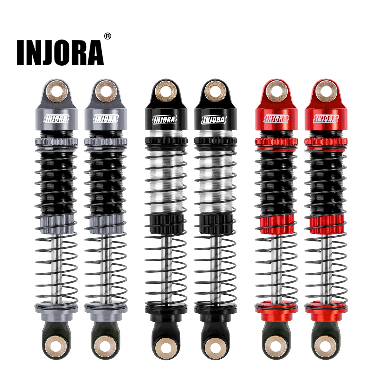 INJORA Amortiguador de aceite de rosca larga de 59 mm para actualización 1/18 RC Crawler TRX4M (4M-42)