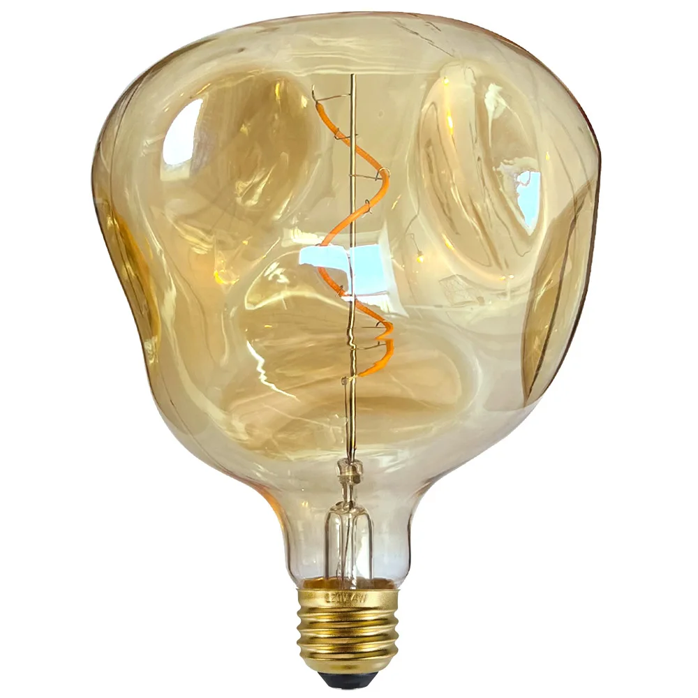 TIANFAN-bombilla Led Edison de forma especial Alien G125, 4W, regulable, 220-240V, E27, decorativa, ámbar, súper cálida