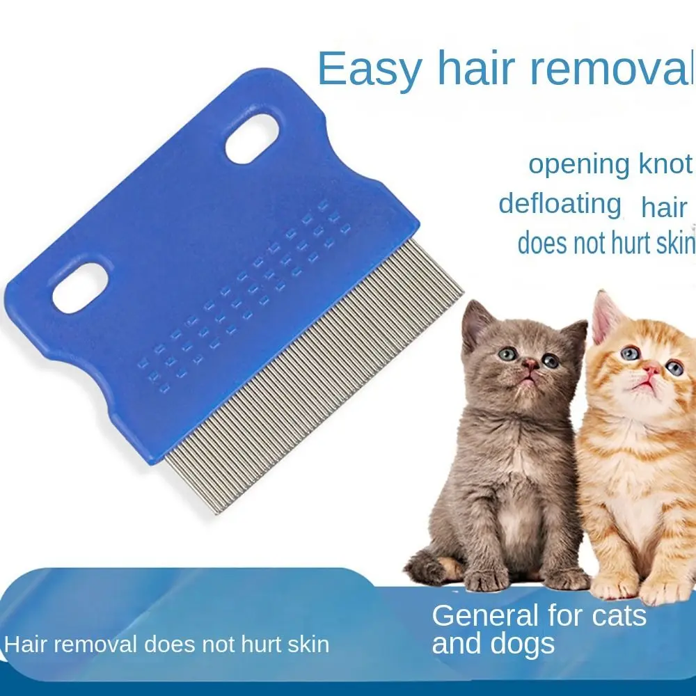 Cepillo de Metal fino para eliminar el pelo de las mascotas, rastrillo de pulgas para perros y gatos, peine para eliminar piojos y huevos
