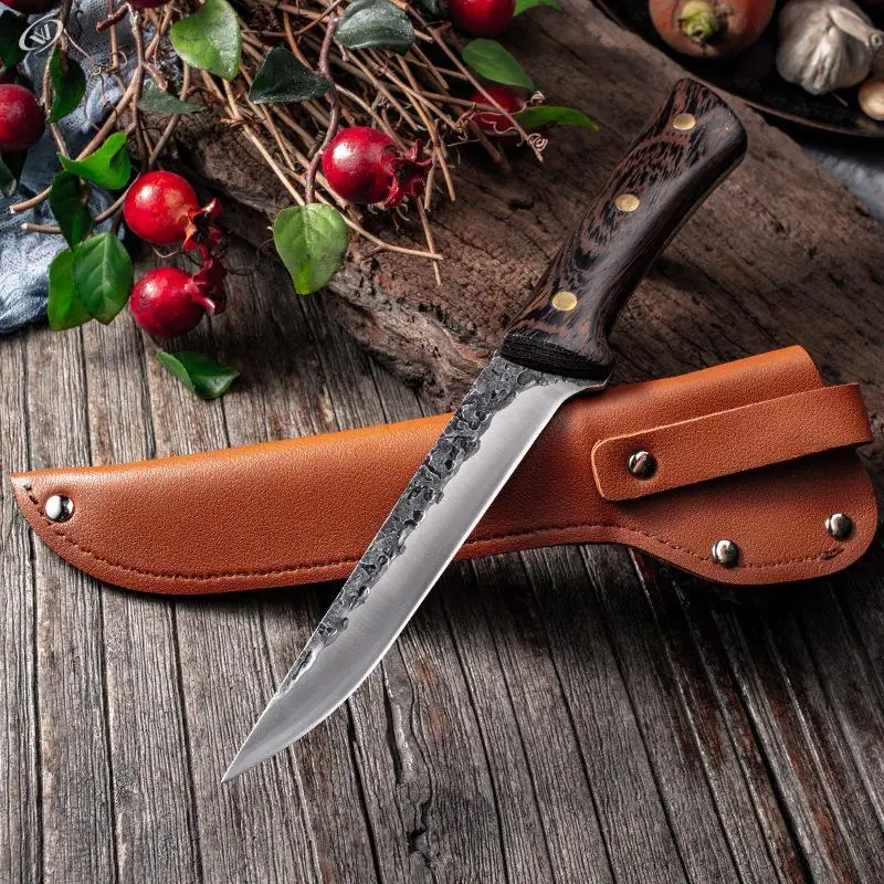 Juego de cuchillos para deshuesar forjados, cuchillo de Chef forjado hecho a mano, cuchillos de cocina profesionales, cuchillo de carnicero para abotar carne, herramientas de cocina