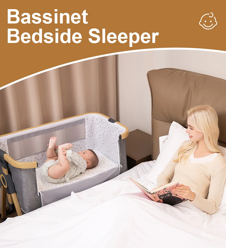 Elegante Cuna para Bebé 2026 Multifuncional, Plegable, Ajustable en Altura, Portátil, Móvil, Cuna Mecedora para Bebés, Cama para Dormir para Recién Nacidos, para el Hogar, el Dormitorio, Viajes Diarios