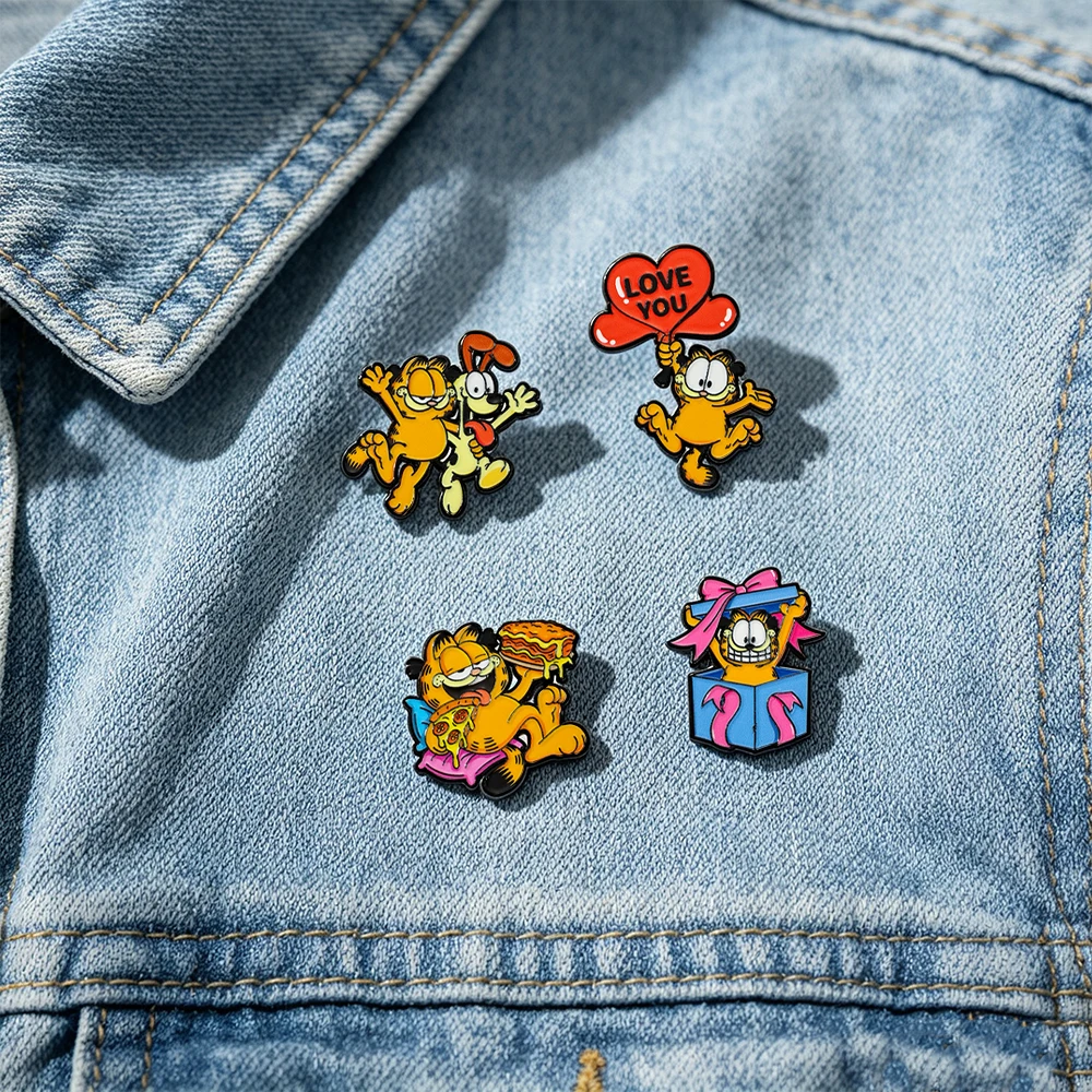4 Piezas de Broches de la Serie de Gatitos Lindos, Envío Aleatorio, Novedad, Creativos, de Personalidad, de Animación, de Dibujos Animados, Set de Insignias de Gatos