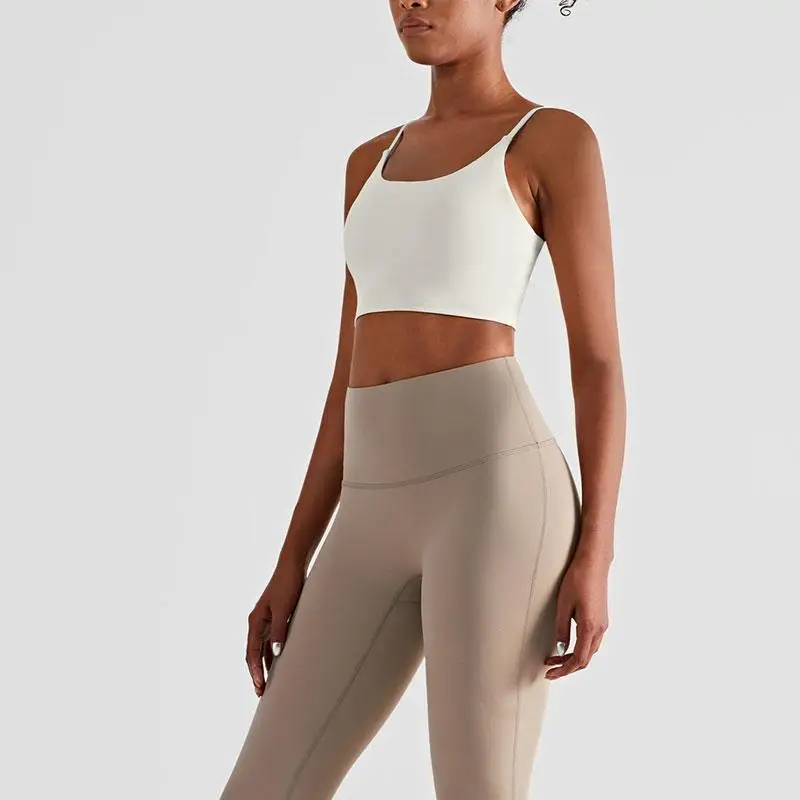 2024 nuevo tirantes de Color sólido Yoga Fitness sensación desnuda Sujetador deportivo chaleco de gimnasio chaleco transpirable de secado rápido para correr ropa de gimnasio