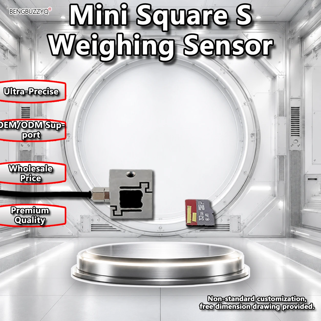 Célula de Carga Micro S Beam SM2 de 5-50 kg, Sensor de Fuerza de Alta Precisión ±0.1%FS para Medición de Tensión/Compresión