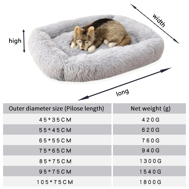 Cama de felpa para mascotas, sofá esponjoso, cestas, cojín grande, pequeño, perrera para cachorros y gatos