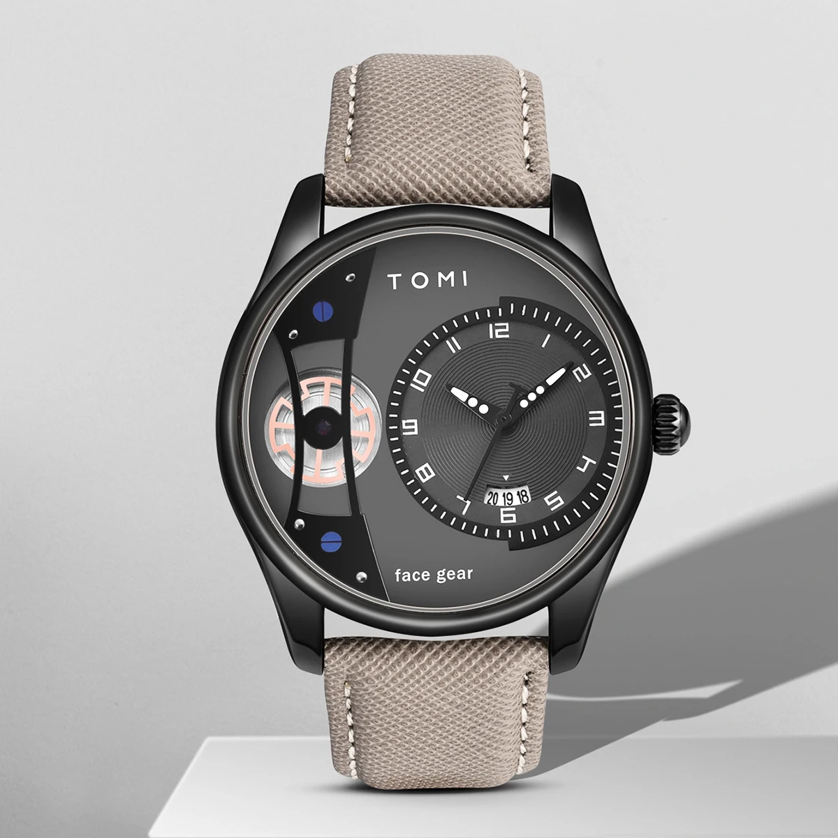 TOMI-Conjunto de caja de regalo para hombre, reloj de cuarzo minimalista de negocios, reloj desmontable de doble correa versátil de lujo, regalo de Festival