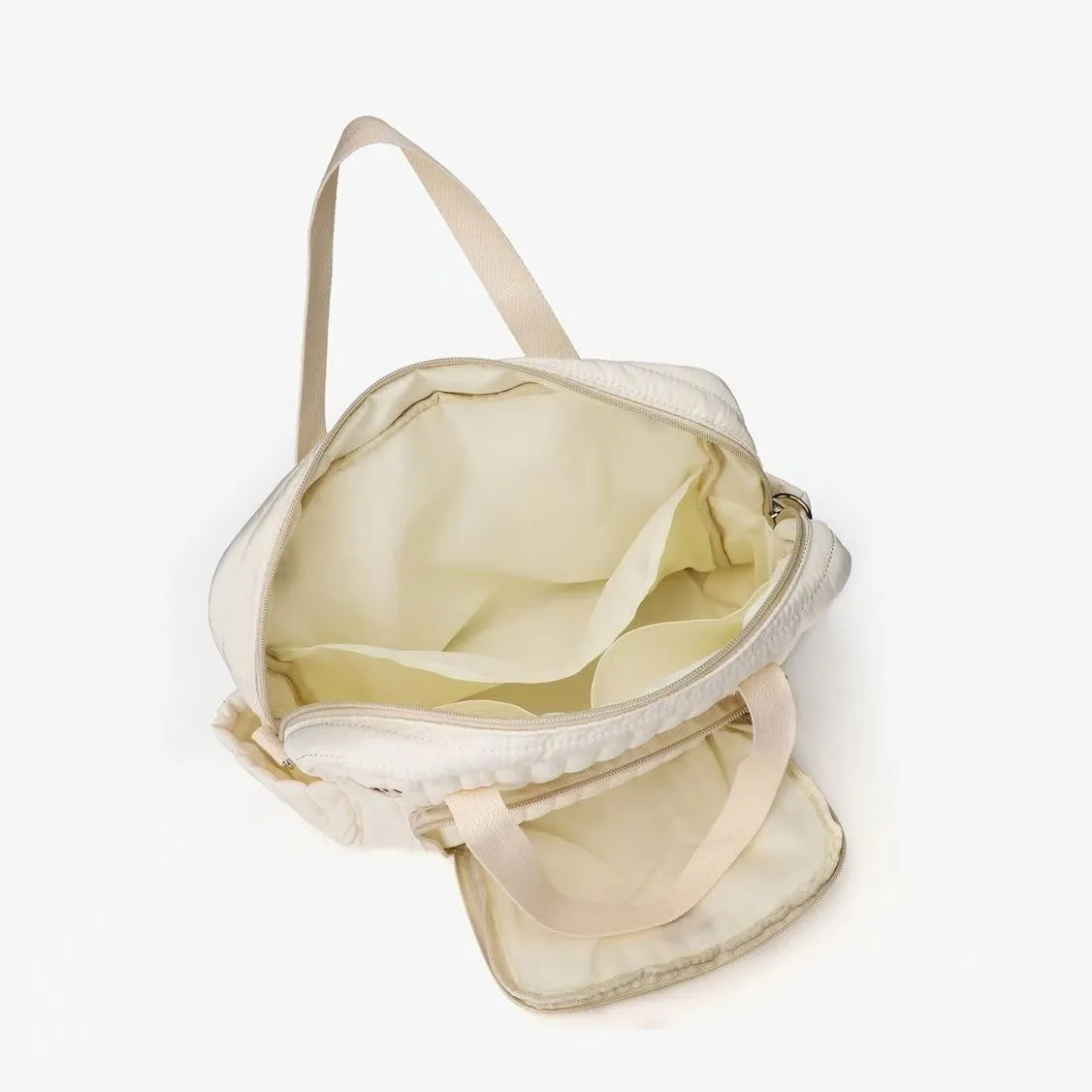 Bolsa de pañales bordada con diseño de oso y tulipán, bandolera de nailon con clip para cochecito, artículos esenciales de viaje para jóvenes