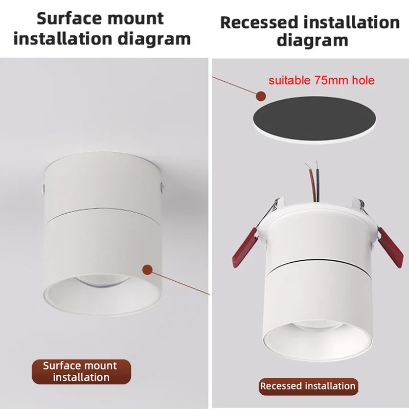 Lámpara LED moderna de puesta de sol, luces de techo de ángulo ajustable, foco de lavado montado en superficie, candelabro de pared para sala de estar, pasillo y dormitorio focos led techo foco led empotrable techo