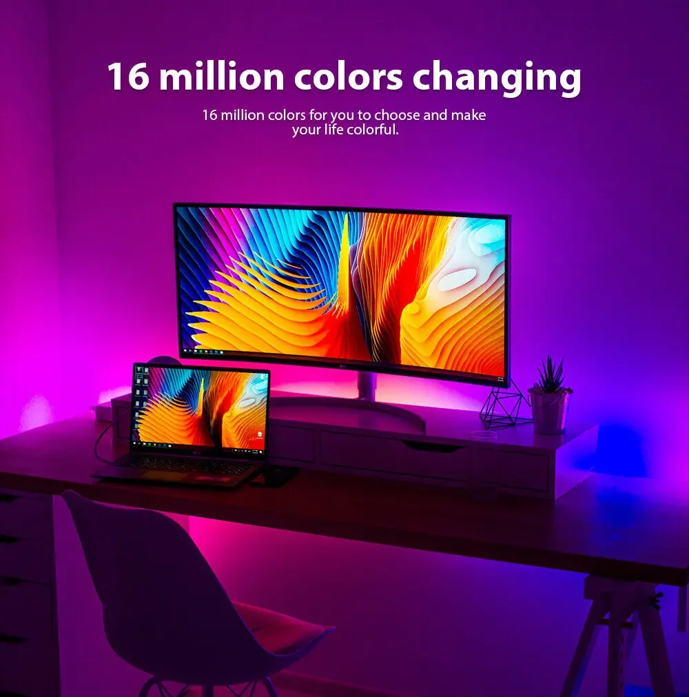 Tira de luces LED inteligente USB, Control por aplicación Tuya Zigbee 5050 RGBCCT, cinta de lámpara Flexible, decoración de habitación, retroiluminación de TV para Alexa