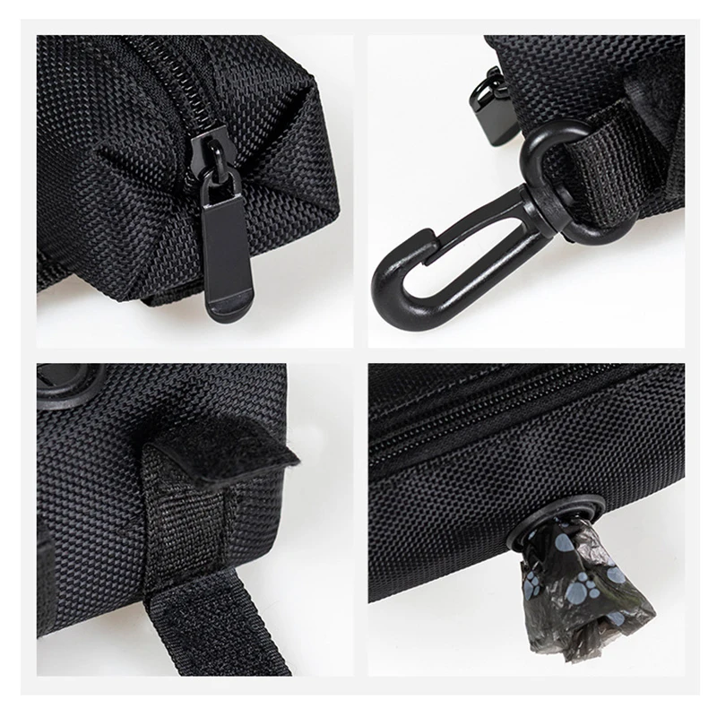 Soporte para Bolsas de Excrementos de Perro con Anclaje a Correa, Dispensador Ajustable Mini de Bolsas de Basura para Viaje, Herramientas de Limpieza para Mascotas