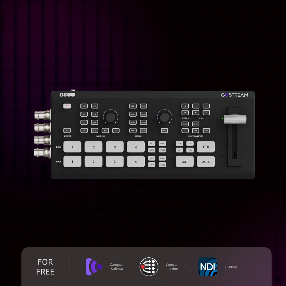 Osee GoStream Duet cámara múltiple SDI HDMI transmisión en vivo conmutador mezclador de vídeo con grabación SD compatible con NDI HX