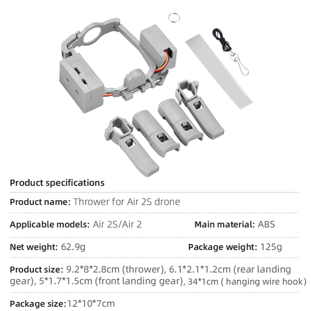BRDRC Sistema de caída para DJI Air 2S/Mavic Air 2 Dispositivo de transporte lanzador de lanzamiento de aire con tren de aterrizaje accesorio de entrega de larga distancia