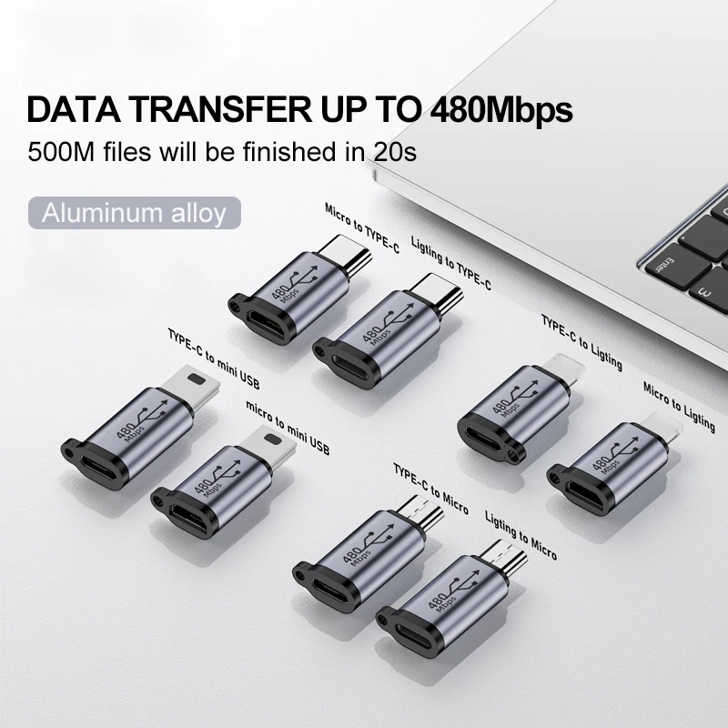 Adaptador USB Tipo-C, Convertidor de Tipo C a Micro USB Macho a USB C Hembra para Xiaomi Samsung, Cable de Datos para Cargador, Adaptador USBC USB C