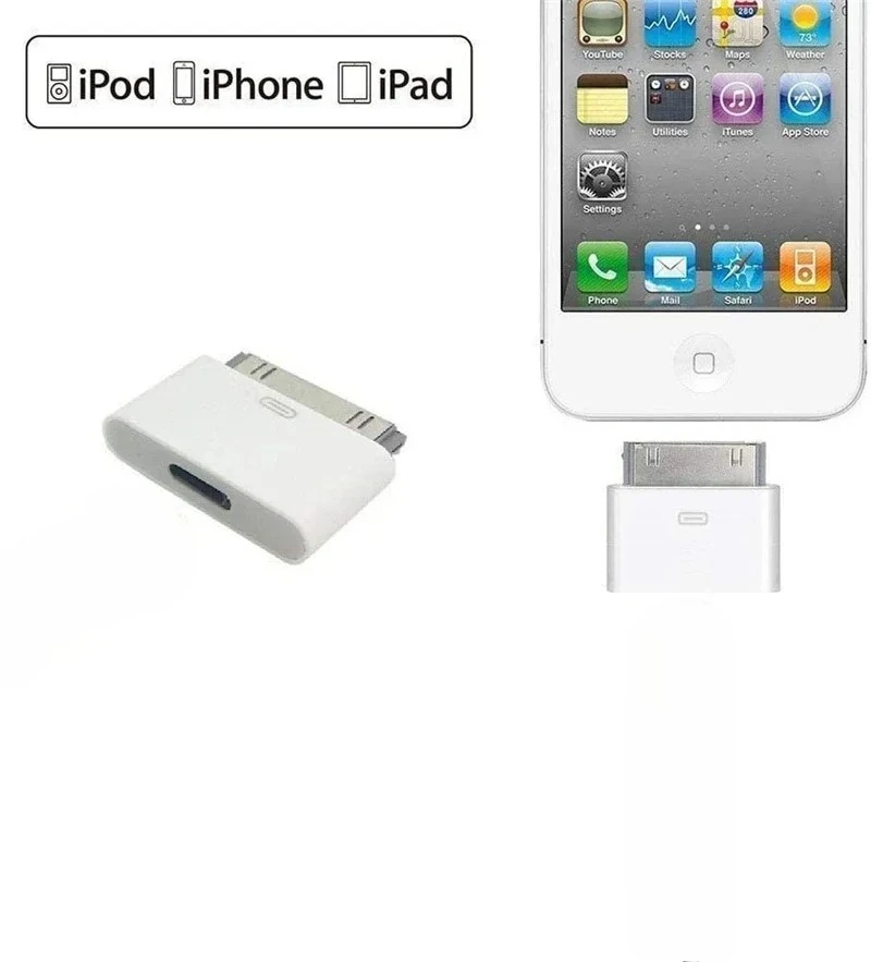 Adaptador USB C a Lightning de 30 Pines, Cable Convertidor de Carga Tipo C de 8 Pines a 30 Pines para iPhone 4, 4S, iPad 2, 3, Cable Cargador para iPod