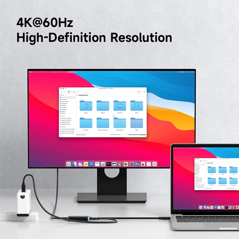 Adaptador de Carga USB-C a Gafas AR Hagibis, Convertidor de Carga y Reproducción, HUB USB C PD de 100W para Switch 1/2, Rokid/Xreal/RayNeo Air
