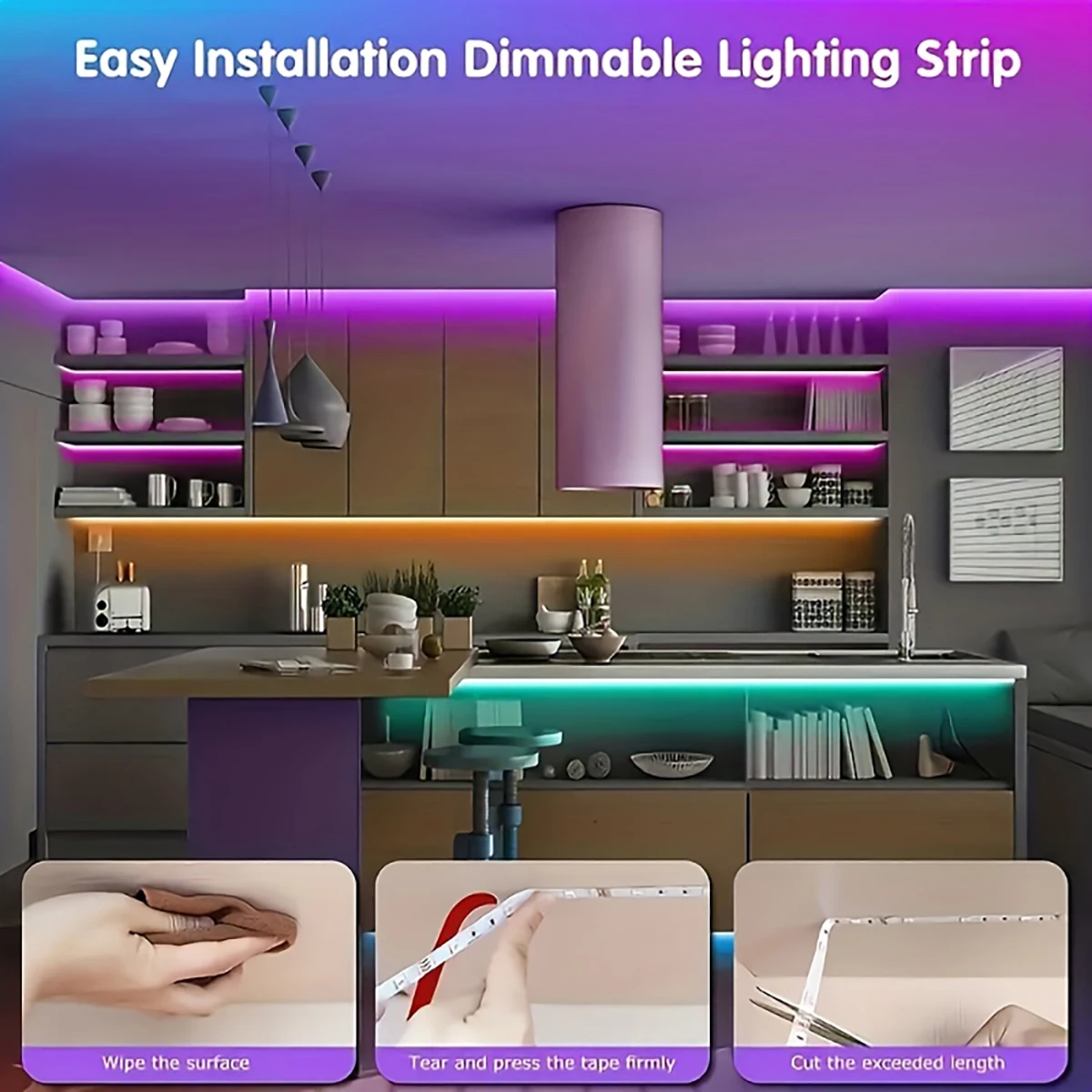 Tira de luces Led con Control remoto de 44 teclas, 1m, 5m, 10m, 20m, cinta RGB, pared Led para habitación, hogar, dormitorio, decoración de fiesta, retroiluminación de TV