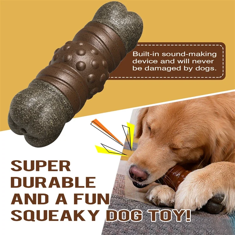 Juguetes para masticar para perros grandes, más fuertes que los huesos reales, juguete chirriante para resolver el aburrimiento, separación de dientes, caja de ansiedad, suministros resistentes para mascotas