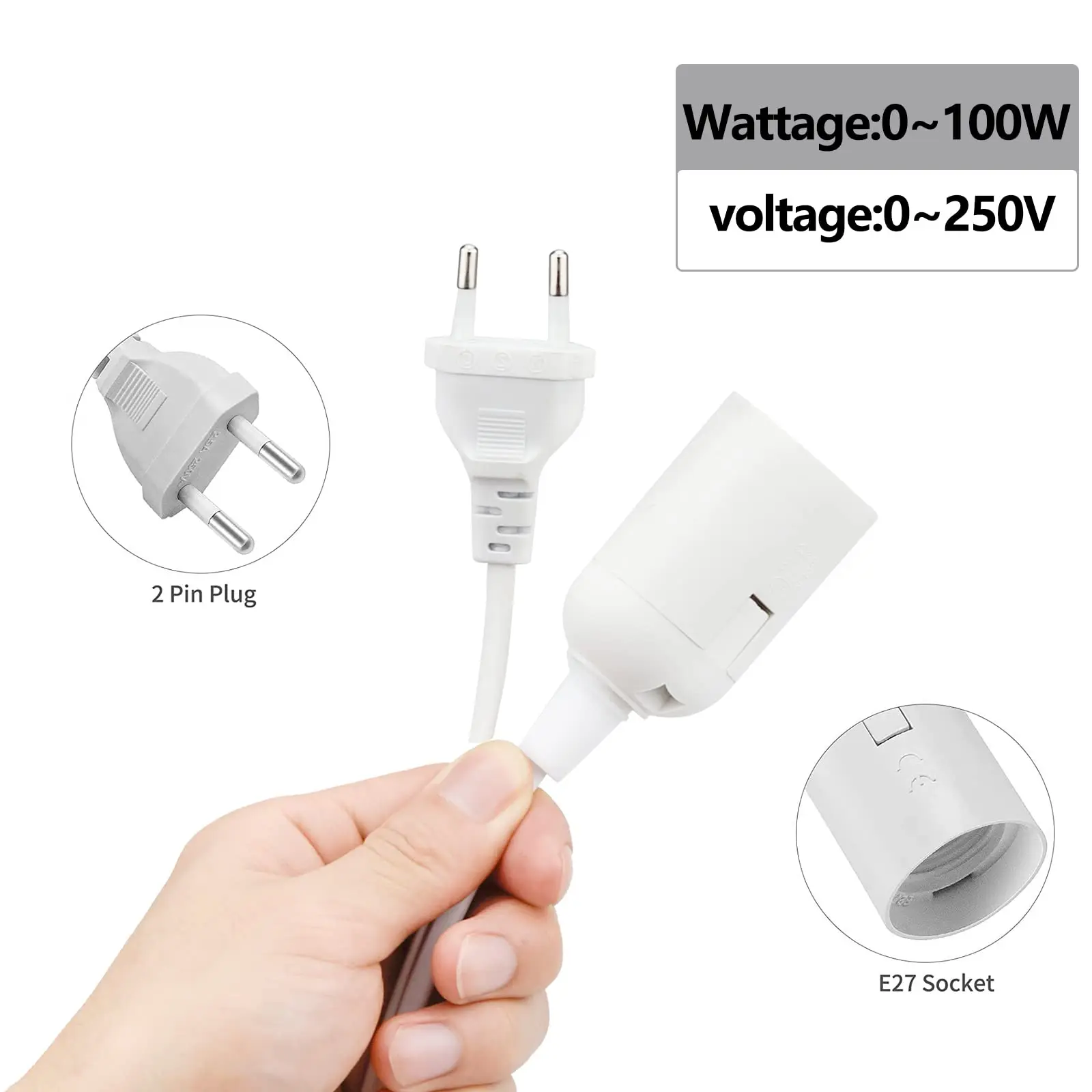 Enchufe europeo 3,5 m 6m Cables de cable de alimentación E27 soporte de Base de lámpara con cable de interruptor para bombillas Led colgantes enchufe de suspensión de lámpara colgante