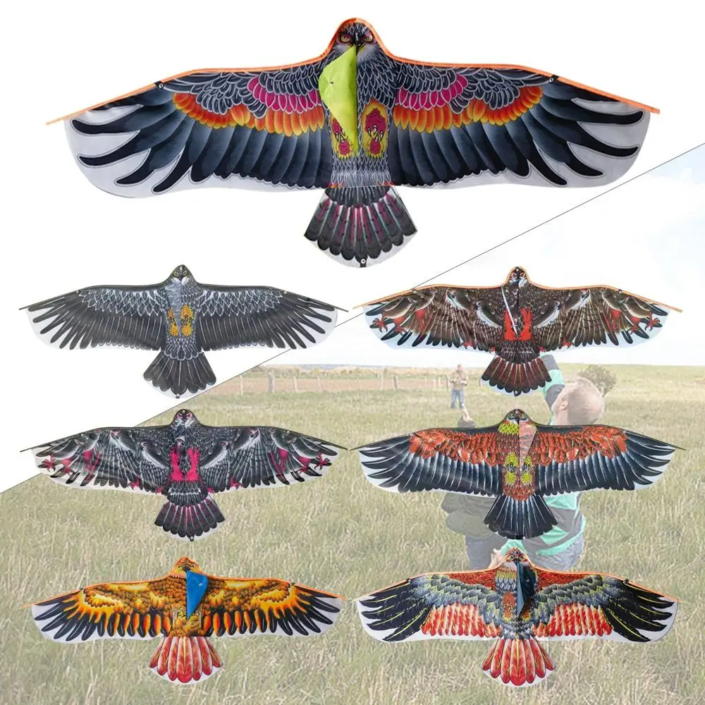 Cometa de águila de 1,1 m con línea de cometa de 30 metros, cometas de pájaros voladores de águila grande, regalo para niños, viajes familiares, jardín, deportes al aire libre, juguete DIY