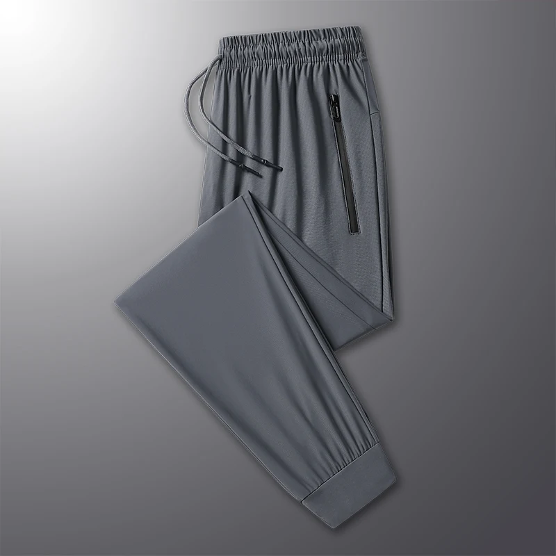 Nuevos pantalones de secado rápido de seda de hielo de alta calidad para hombre, pantalones sueltos de verano de alta elasticidad para deportes al aire libre, correr, Fitness, ocio