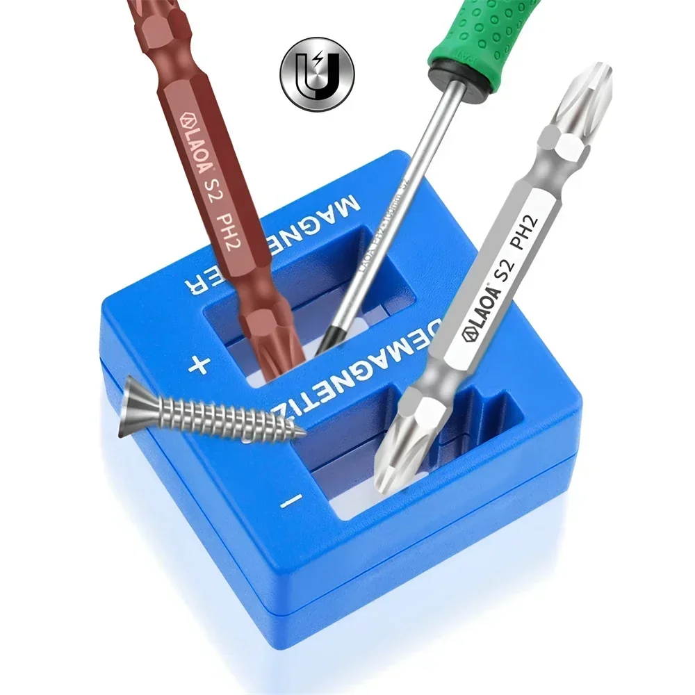 Herramienta Profesional 2 en 1 para Magnetizar y Desmagnetizar, Magnetizador Rápido para Destornilladores, Brocas y Herramientas de Reparación