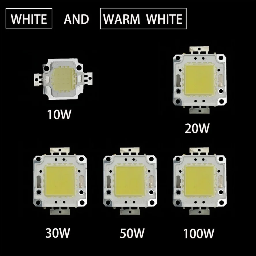 3/Uds Chip de cuentas LED de alto brillo 100W 50W 30W 20W 10W Chip LED COB blanco cálido para foco de luz de inundación DIY