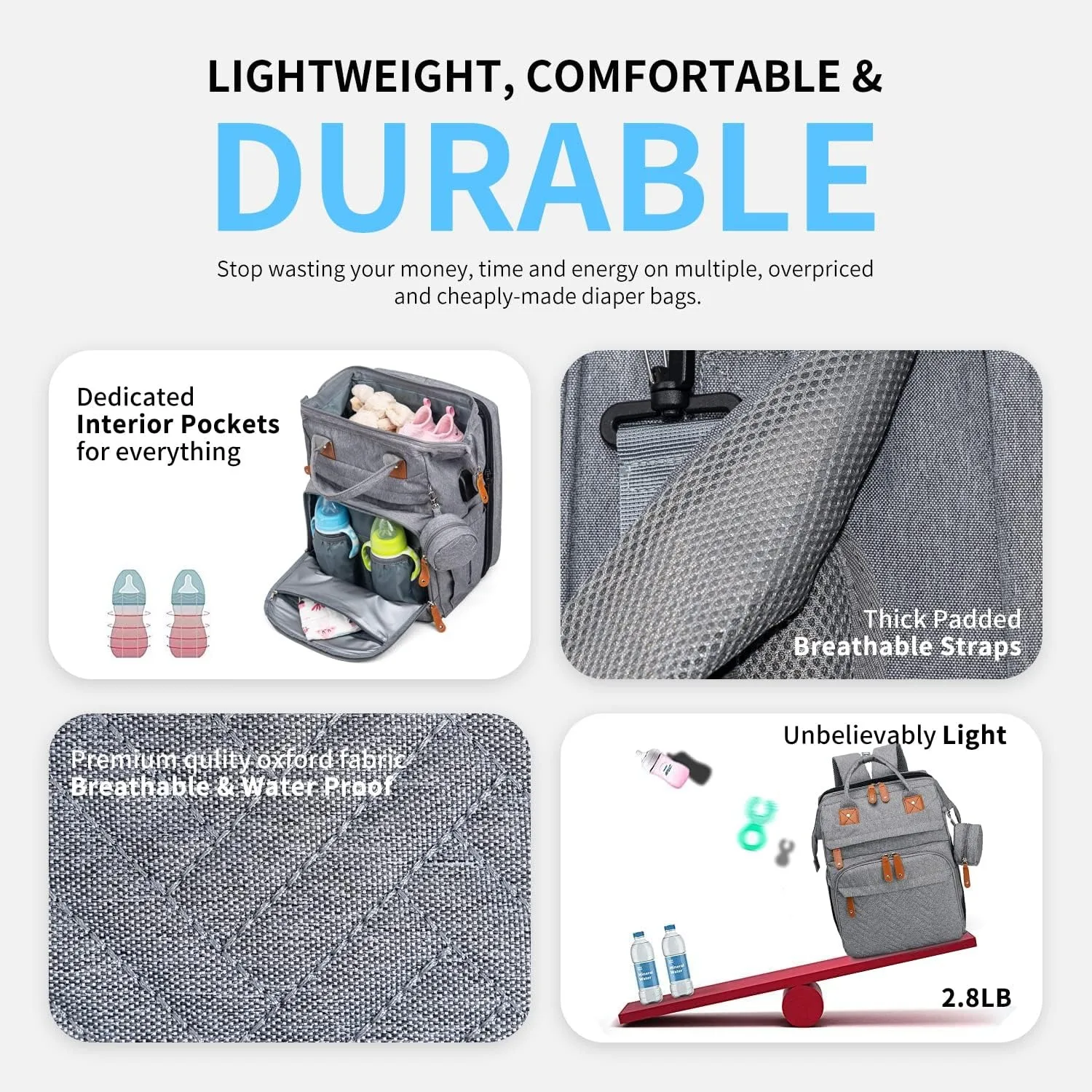 Mochila Cambiador de Bebé con Gran Capacidad, Bolsa de Viaje Portátil para Pañales con Cuna Plegable, Bolsas Multifuncionales para Bebé y Colchoneta Cambiador Móvil, Mochila Cuna para Bebé