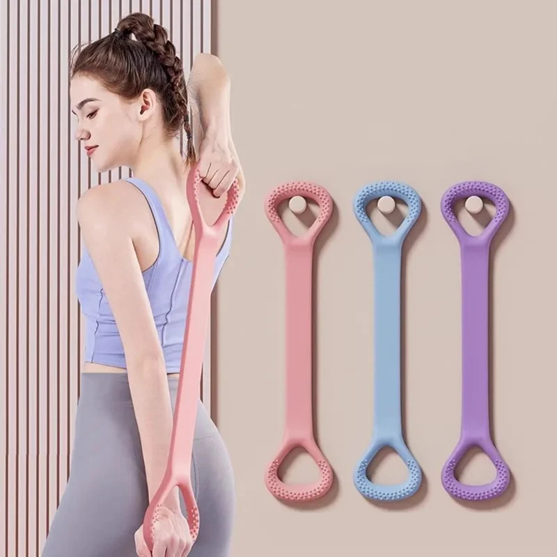 Banda de resistencia para Fitness en forma de 8, banda elástica para entrenamiento deportivo, cuerda de tracción de goma para Fitness en casa, entrenamiento de Yoga, ejercicio, equipo de gimnasio
