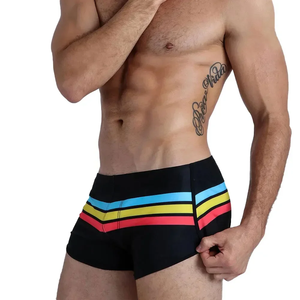 Bañador corto de secado rápido para hombre, traje de baño corto tipo bóxer, ropa de playa