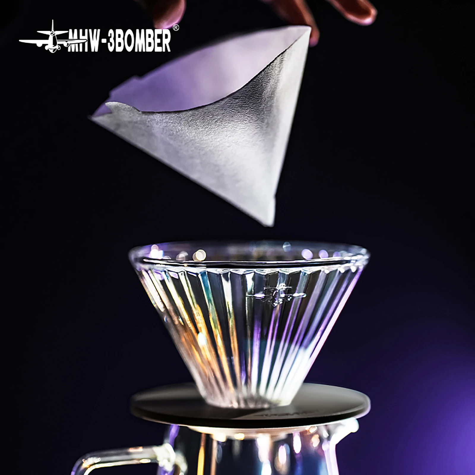 MHW-3BOMBER, tazas con filtro de café, filtros de vidrio reutilizables, accesorios delicados para cafetería y Bar, herramientas de Barista, distribuidor de Espresso