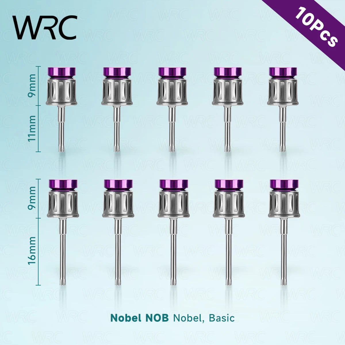 Juego de 10 Destornilladores Hexagonales para Implantes Dentales 1.20 1.25 1.27 1.40 NOB ITI 20mm 25mm, Herramientas para Clínica Dental, Laboratorio y Restauración