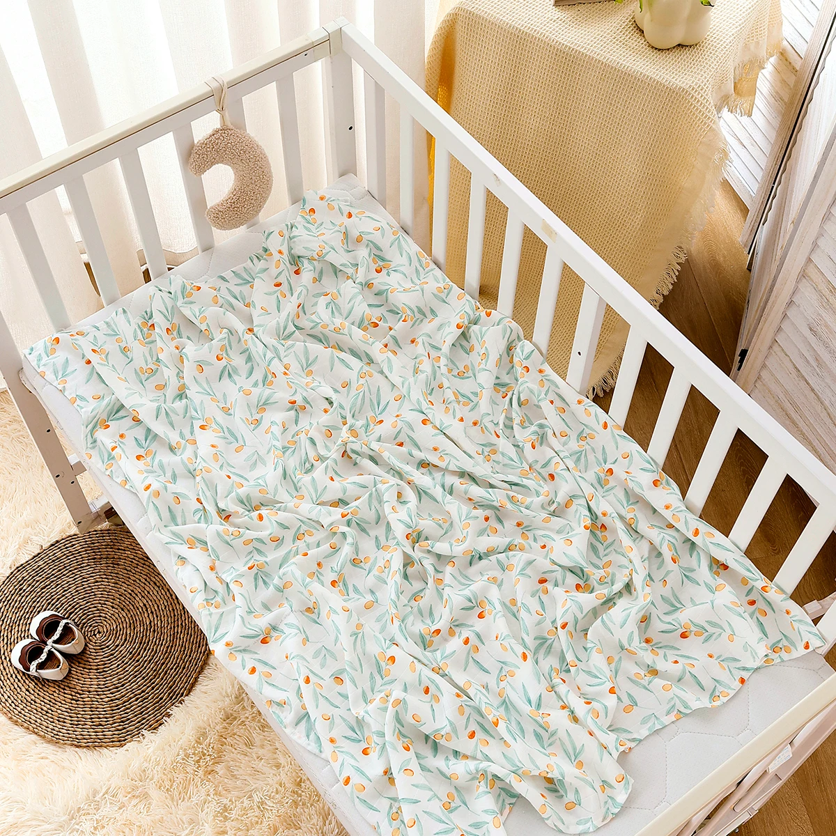 Elinfant-Manta envolvente de muselina de algodón y bambú para recién nacido, manta suave y acogedora para lactancia, colcha para bebé, 3 uds.