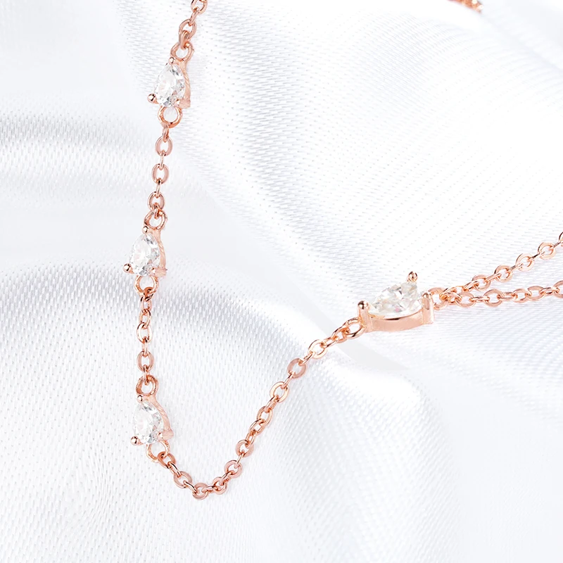 Smyoue, pulseras de moissanita auténtica con corte de pera para mujeres y niñas, cadena de lujo con diamantes de laboratorio, joyería chapada en plata de ley S925 de 18K