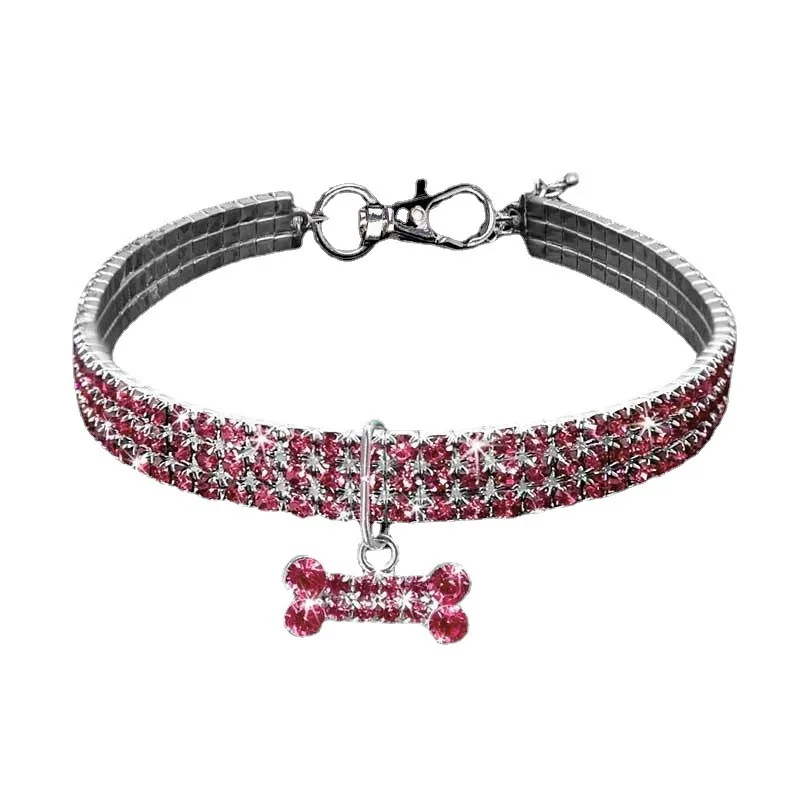 Collar para Cachorros y Perros, Joyería de Cristal con Pedrería, Ajustable, con Texto Grabado, para Chihuahua, GXQ08