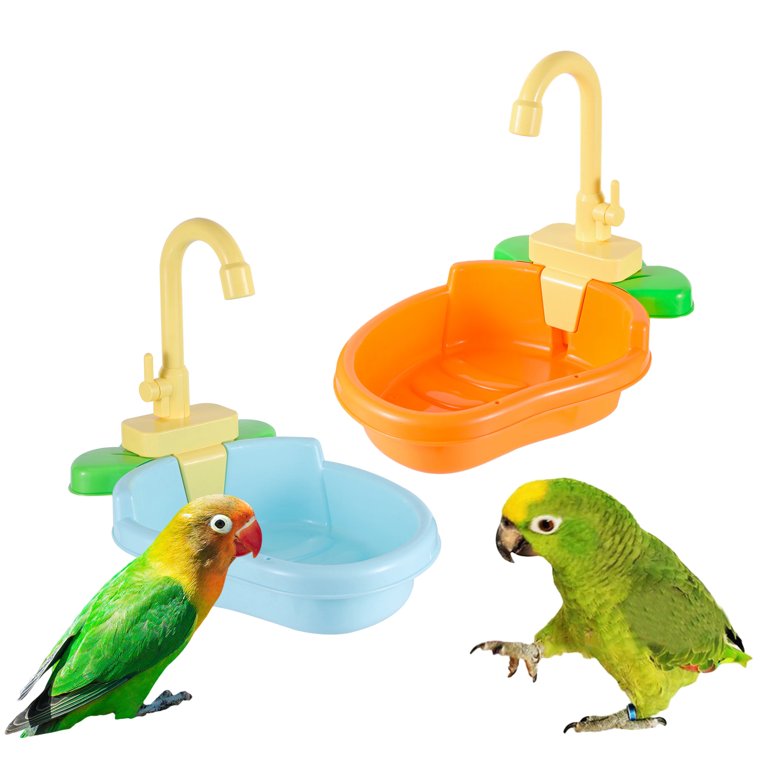 Ducha automática para loros, jaula de baño para pájaros y mascotas, lavabo para baño de loros, cuenco de ducha para loros, accesorios para pájaros, juguete para loros, bañera para pájaros